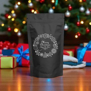 Doypack ze nadrukiem, CZARNY, 180х280х45, 500g
