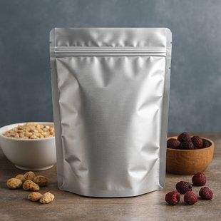 Doypack do produkt&oacute;w liofilizowanych, SREBRNY, 180х170х50, 60-80g, 4 nacięcia
