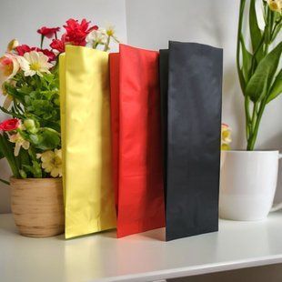 Gusseted center-seal pouch , BLACK, 80х250х32, 250g