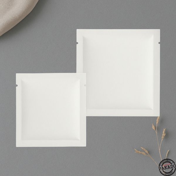 WHITE Flat three-side seal pouch, 80х100