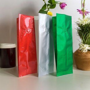 Gusseted Center Seal Bag with degassing valve, LIME, 80х250х32, 250g