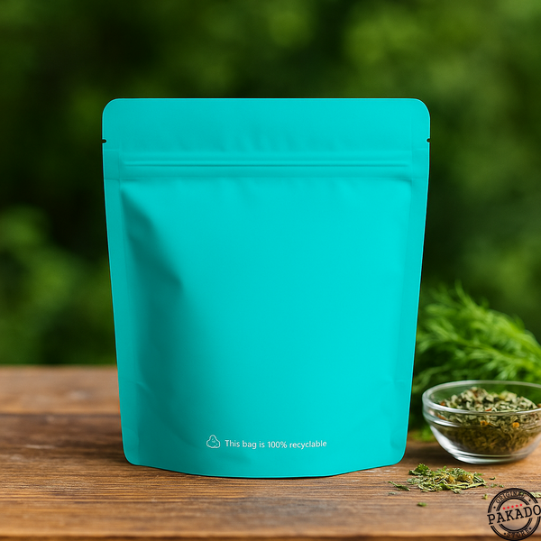 Stand-up Pouch 100% RECYCLABLE, EMERALD, 200х190х36, 250g