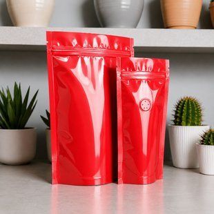 Stand-up Pouch with zip lock, RED glossy, 210х380х55, 1kg