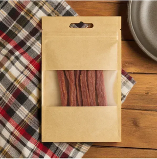 Sachet Kraft with Clear Window and Zip-Lock, BROWN, 130х200