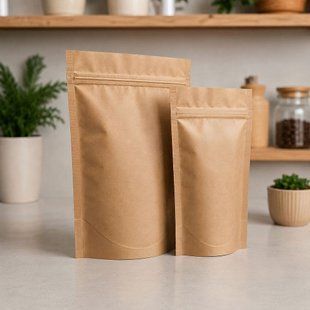 Doy-pack KRAFT metalizowany, 210х380х55, BRĄZOWY, 1kg